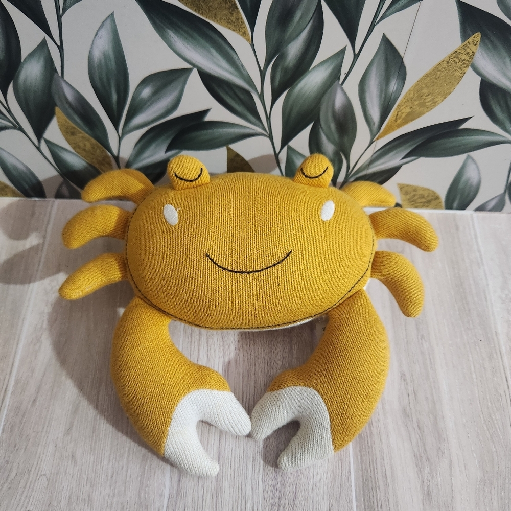 Best Years Organic Cotton Mustard Crab Stuffed Animal Plush Toy Eco-Friendly 8.5